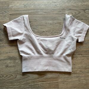 Guess Alma Seamless Short Sleeve Cropped Workout Top
